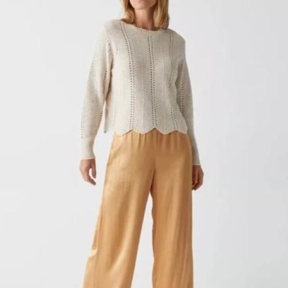 Michael Stars Chenille Sweater‎ Size LP Lakin Cropped Crew Neck Pullover  NWT - Picture 1 of 8